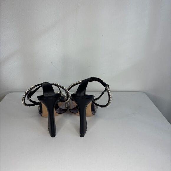 Schutz- Black & Silver Rowenah Nappa Leather Sandal - Picture 6 of 9